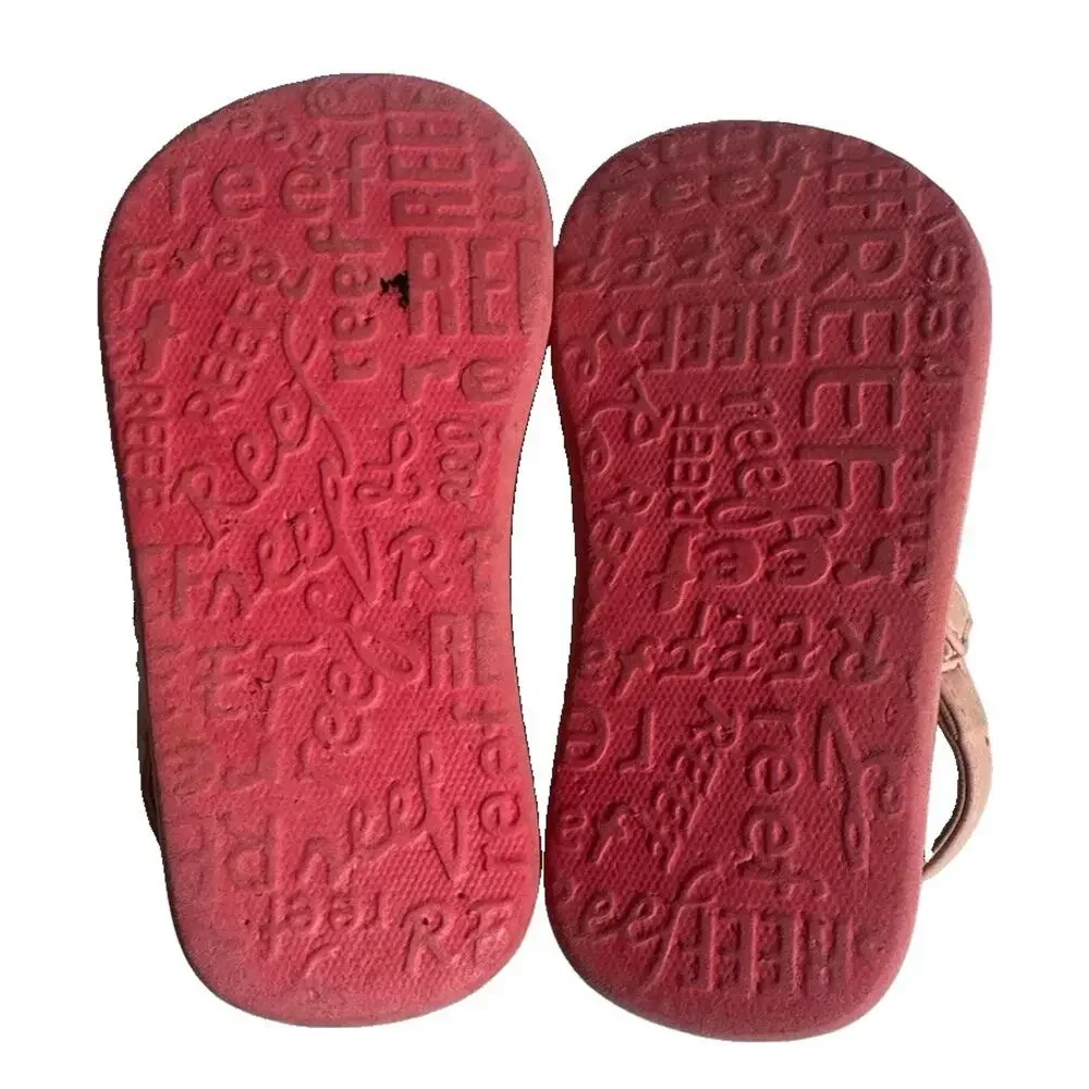 Reef Little Ahi Toddler Girls Pink Tropical Flip Flop Sandals Size 7T EU 23